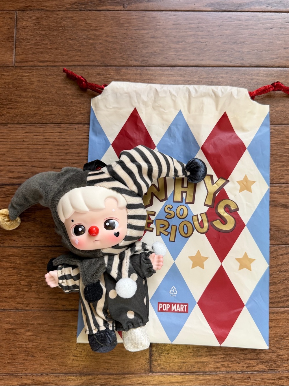 POP MART Why So Serious Silver Mist Clown Plush Vinyl Pendant Plushie - Picture 2 of 5